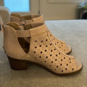 Girls open toe dress boot